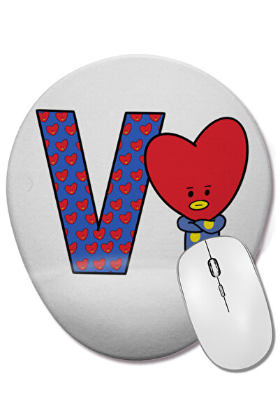 BASKI DÜNYASI Bts întâlneste Bt21 V Mouse Pad oval cu suport pentru încheietu...