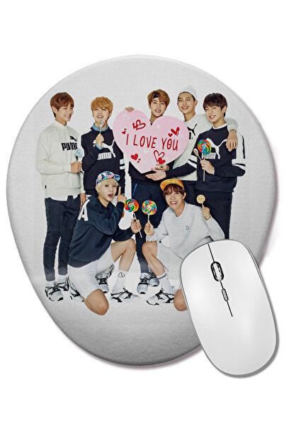 BASKI DÜNYASI Mouse Pad oval Bts Jin I Love You cu suport pentru încheietura ...