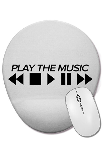 BASKI DÜNYASI Play The Music Mouse Pad oval cu suport pentru încheietura mâinii