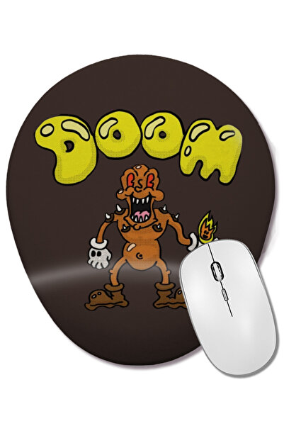 BASKI DÜNYASI Doom Cartoon The Imp Mouse Pad oval cu suport pentru încheietura mâinii