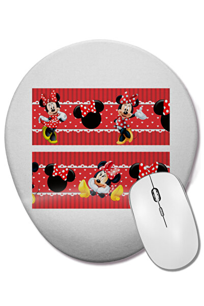 BASKI DÜNYASI Minnie Mouse 06 Mouse Pad oval cu suport pentru încheietura mâinii