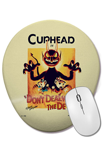 BASKI DÜNYASI Cuphead 02 Mouse Pad oval cu suport pentru încheietura mâinii