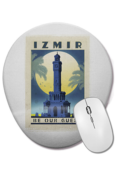 BASKI DÜNYASI Овална подложка за мишка с опора за китката „Часовниковата кула...