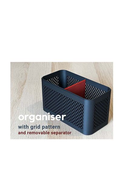 3D Brothers Office Desk 2Compartment Modern Organiser with grid patten removable separator Organizer