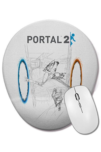 BASKI DÜNYASI Portal 2 Personagens Mouse Pad oval cu suport pentru încheietur...