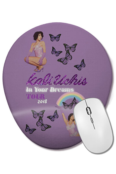 BASKI DÜNYASI Mouse Pad oval Kali Uchis Tour cu suport pentru încheietura mâinii