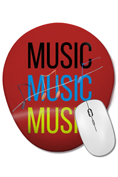 BASKI DÜNYASI Music Music Music Mouse Pad oval cu suport pentru încheietura m...