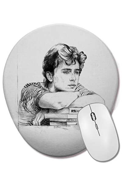 BASKI DÜNYASI Elio Apelați-mă cu numele dvs. Timothée Chalamet Mouse Pad oval...