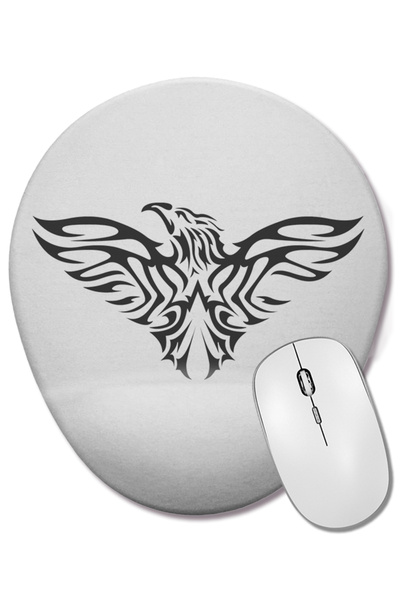 BASKI DÜNYASI Mouse Pad oval Eagle cu suport pentru încheietura mâinii