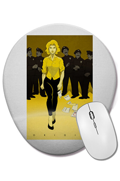 BASKI DÜNYASI Black Canary Scream Mouse Pad oval cu suport pentru încheietura mâinii