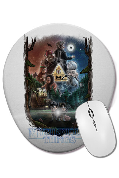 BASKI DÜNYASI Mysterious_things Mouse Pad oval cu suport pentru încheietura m...