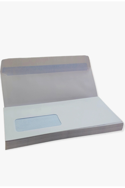 Polin Diplomat Envelope with Window 10.5X24Cm 90Gr (100 Pieces)