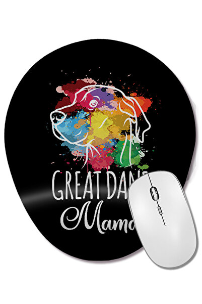BASKI DÜNYASI Mouse Pad oval Great Dane Mom 03 cu suport pentru încheietura mâinii