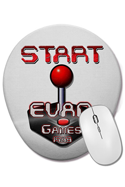 BASKI DÜNYASI Start Evan Games 1988 Mouse Pad oval cu suport pentru încheietu...