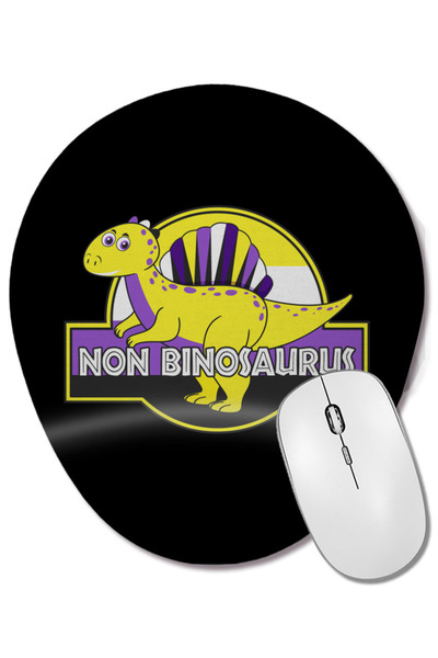 BASKI DÜNYASI Non Binosaurus Pride Динозавър Овална подложка за мишка с опора...
