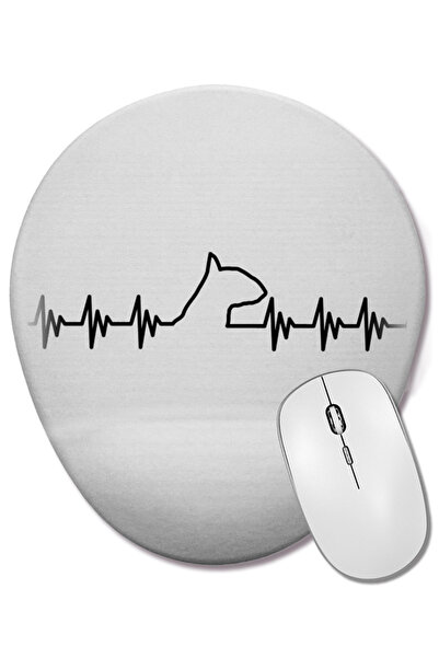 BASKI DÜNYASI Mouse Pad oval Batimentos Pug Dog cu suport pentru încheietura ...