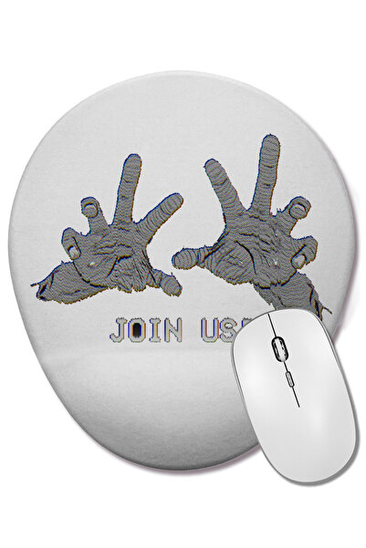 BASKI DÜNYASI Watch Dogs 2 Join Us Mouse Pad oval cu suport pentru încheietur...