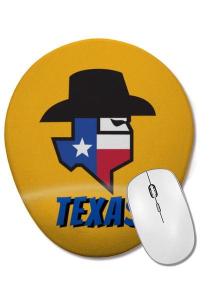 BASKI DÜNYASI Texas Gift Mouse Pad oval cu suport pentru încheietura mâinii