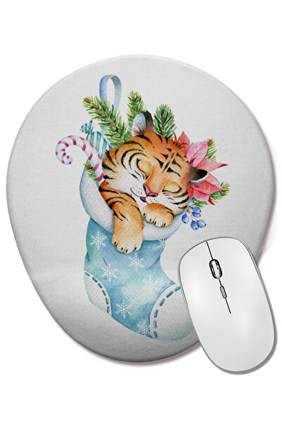 BASKI DÜNYASI Mouse Pad oval pentru Anul Nou 012, cu suport pentru încheietur...