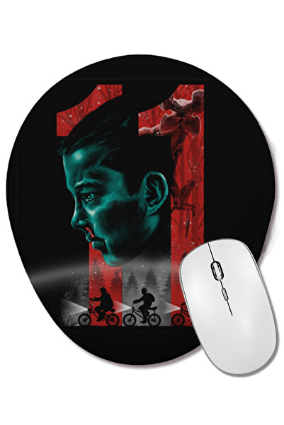 BASKI DÜNYASI Stranger Things Eleven Mouse Pad oval cu suport pentru încheietura mâinii