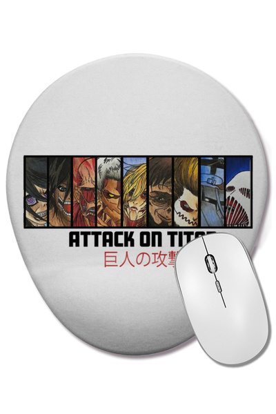 BASKI DÜNYASI Attack On Titan Mouse Pad oval cu suport pentru încheietura mâinii