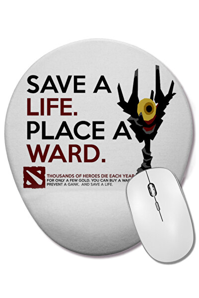 BASKI DÜNYASI Dota 2 Art of Ward Mouse Pad oval cu suport pentru încheietura mâinii