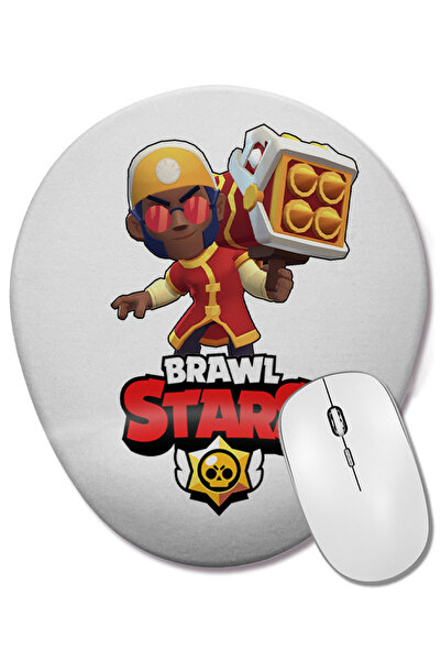 BASKI DÜNYASI Brawl Stars Lion Dancer Brock Mouse Pad oval cu suport pentru î...