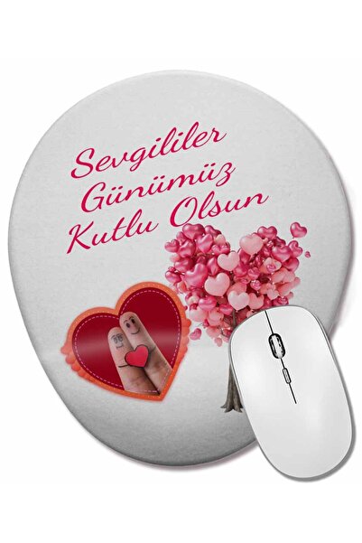 BASKI DÜNYASI Подарък за Свети Валентин за любимия човек 096 Овална подложка ...