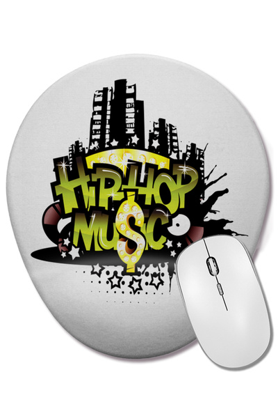 BASKI DÜNYASI Mouse Pad oval cu suport pentru încheietura mâinii pentru muzic...