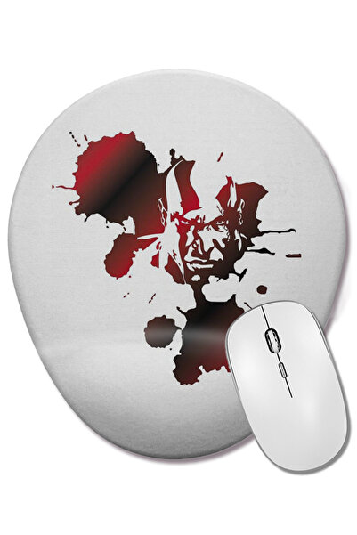 BASKI DÜNYASI Mouse Pad oval Blood Of Kratos cu suport pentru încheietura mâinii