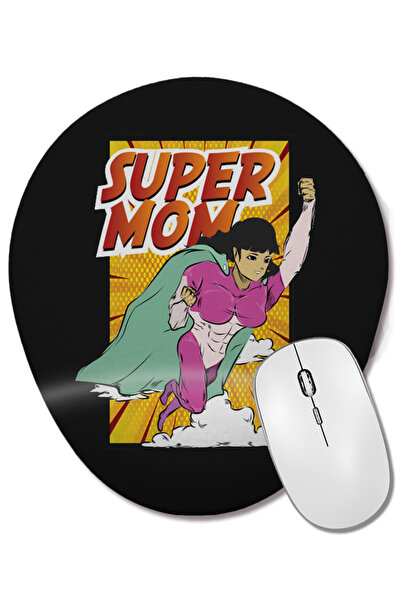 BASKI DÜNYASI Mouse Pad oval Supermom Süperanne 010 cu suport pentru încheiet...