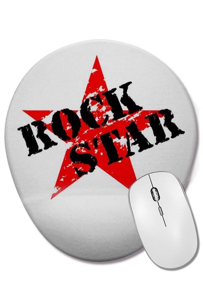 BASKI DÜNYASI Mouse Pad oval Rock Star cu suport pentru încheietura mâinii