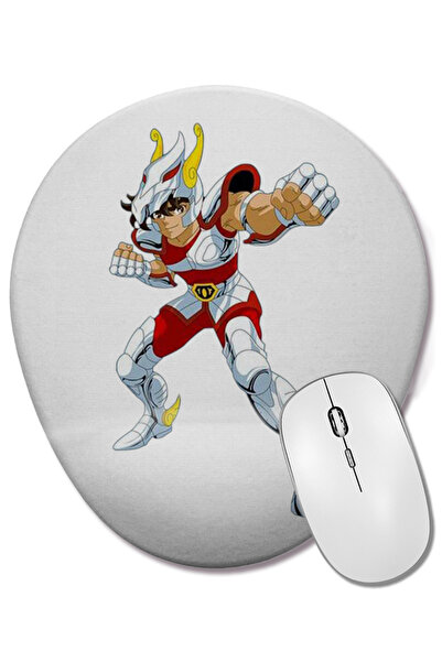 BASKI DÜNYASI Свещениците на зодиака Seiya Bilek Destekli Oval Mouse Pad