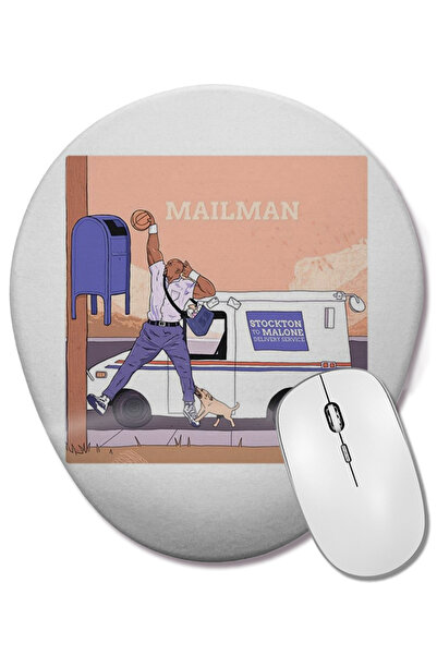BASKI DÜNYASI Mouse Pad oval Karl Malone Nba Mailman Malone cu suport pentru ...