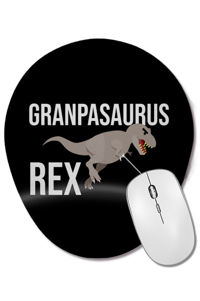 BASKI DÜNYASI Funny Grandpasaurus Rex T-Rex Grandpa Dinozaur Mouse Pad oval c...