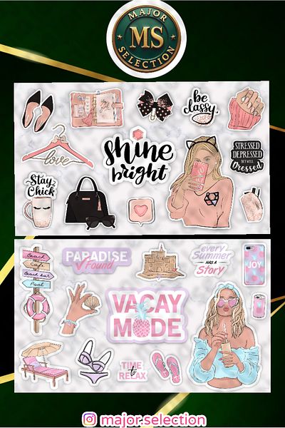 Major Selection Σετ 5 τεμαχίων Cool Gril Sticker Planner Κατάλληλο για Agenda Bullet Journal