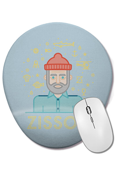 BASKI DÜNYASI Mouse Pad oval Zissou cu suport pentru încheietura mâinii