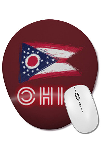 BASKI DÜNYASI Cadou cu steagul statului Ohio - Mouse Pad oval în stil retro v...
