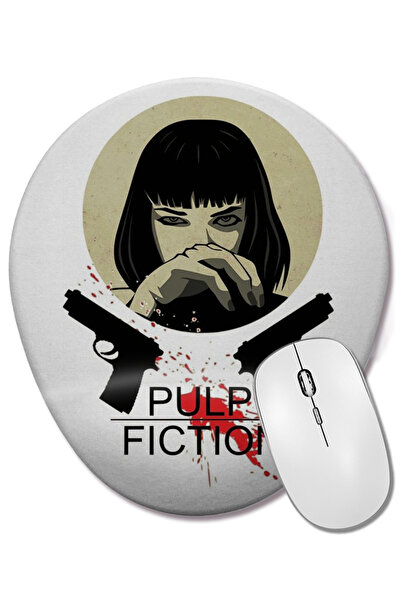 BASKI DÜNYASI Mouse Pad oval Pulp Fiction cu suport pentru încheietura mâinii