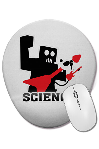 BASKI DÜNYASI Tampă de mouse ovală Science Robo Rock cu suport pentru încheietura mâinii