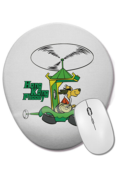 BASKI DÜNYASI Хонконг Фуи Фуимобил Хеликоптер Овална подложка за мишка с опор...