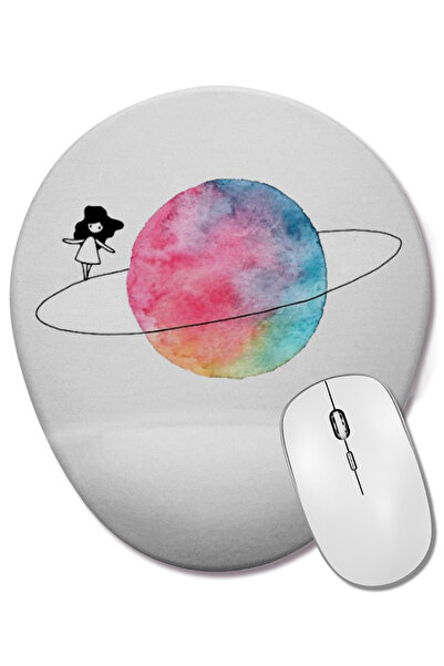 BASKI DÜNYASI Saturn 02 Οβάλ ποντίκι με οπίσθιο στήριγμα καρπού