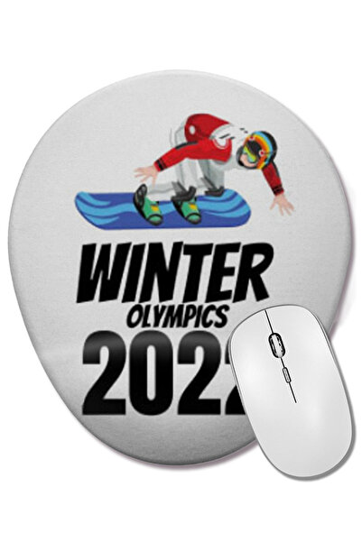 BASKI DÜNYASI Olimpiadele de iarnă Beijing 2022 Mouse Pad oval cu suport pent...