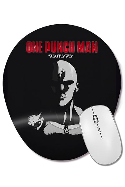 BASKI DÜNYASI لوحة ماوس بيضاوية من One Punch Man 02 مع مسند للمعصم