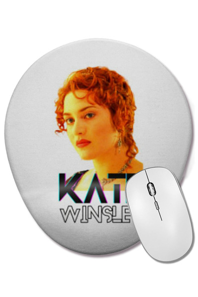 BASKI DÜNYASI Mouse Pad oval KATE WINSLET cu suport pentru încheietura mâinii