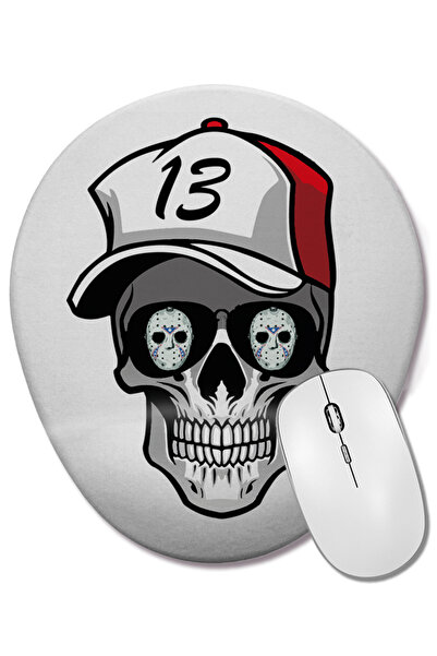 BASKI DÜNYASI Mouse Pad oval Caveira Bone cu suport pentru încheietura mâinii