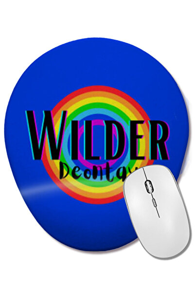 BASKI DÜNYASI Deontay Wilder- Mouse Pad oval în stil retro Rainbow cu suport ...