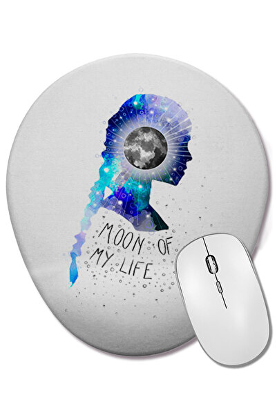 BASKI DÜNYASI Mouse Pad oval Moon Of My Life cu suport pentru încheietura mâinii
