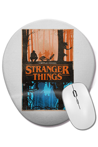 BASKI DÜNYASI Stranger Things 002 Mouse Pad oval cu suport pentru încheietura...