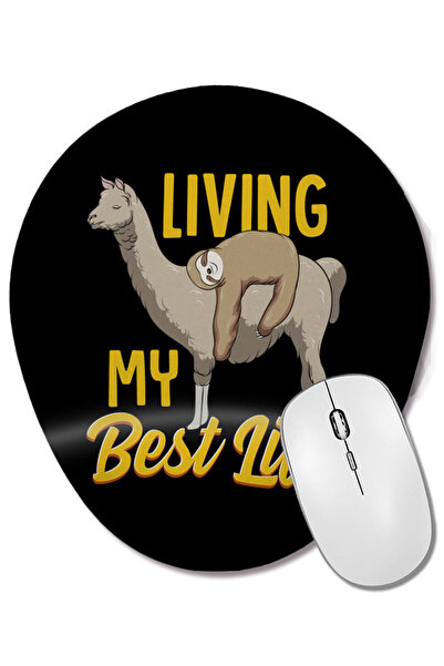 BASKI DÜNYASI Οβάλ ποντικάκι ποντικιού με στήριγμα καρπού Sloth & Llama Livin...